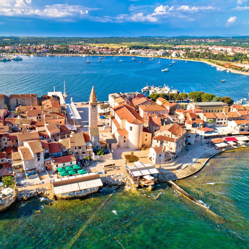 Aerial view, Terrace Flat 300 mt From Beach, Umag
