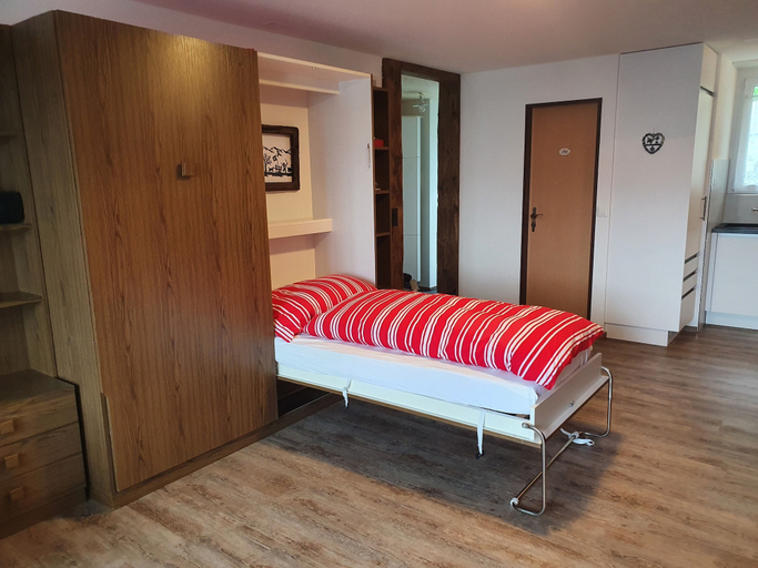 Bedroom 3, Studio for 2-4 Guests With Balcony and Panorama View, Nidwalden