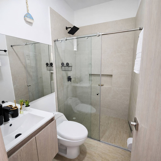 Bathroom 3, Ocean View and Direct Beach in Pozos Colorados, Santa Marta (Dist. Esp.)