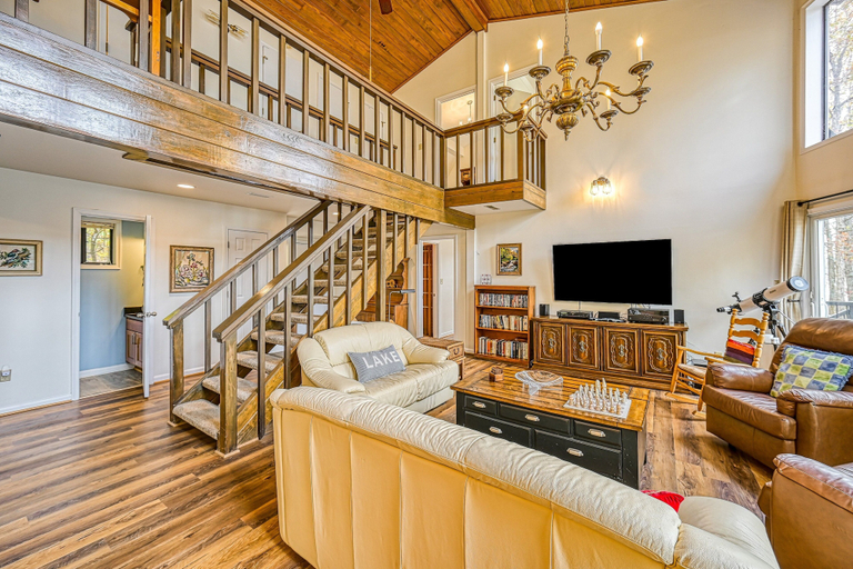 Living area 2, Enchanting Lakefront Oasis With Fire Pit, Generous Patio, Dock, & Amazing Views, Louisa