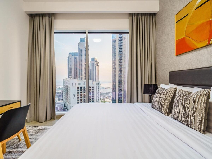 Bedroom 2, Incredible Waterfront Apt with Panoramic Views, Dubai