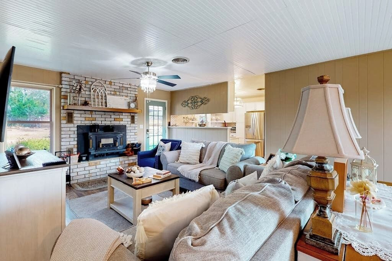 Living area 3, Dog-friendly, Secluded Home 2 Miles to Main St. With Firepit, Gazebo & BBQ Pit, Gillespie