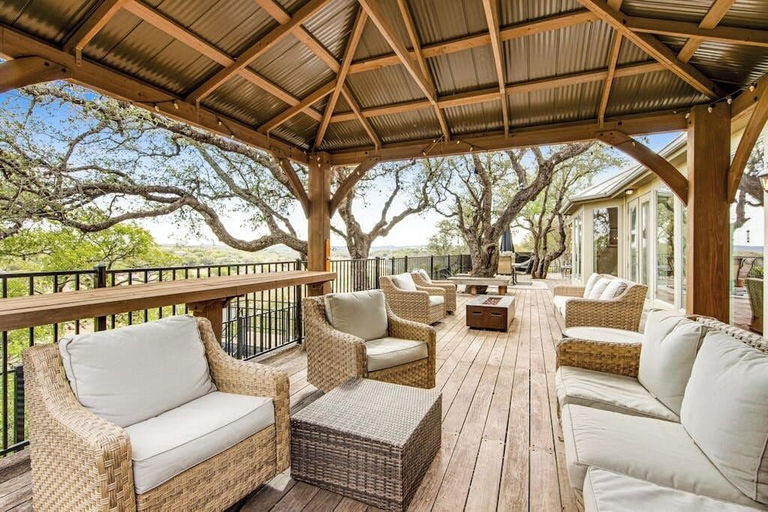 Terrace/patio 5, Natural Cliffside Oasis With Impressive Views, Gas Fireplace and Dock, Travis