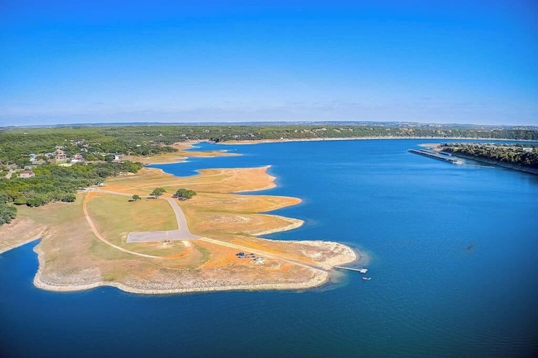 Aerial view 4, Peaceful Mid-century Escape With Screened Porch & Lake Access, Travis