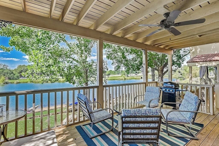 BBQ/picnic area, Dog-friendly Water View Condo With Inviting Porch, AC, W/d, & Modern Charm, Burnet
