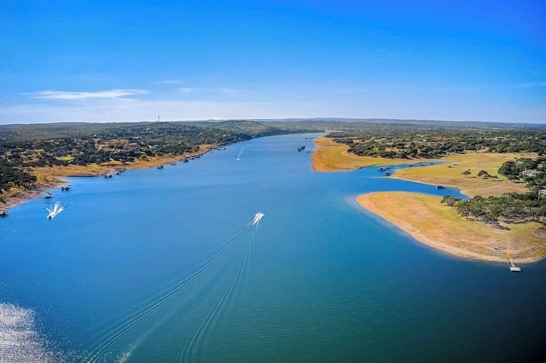 Aerial view 3, Peaceful Mid-century Escape With Screened Porch & Lake Access, Travis