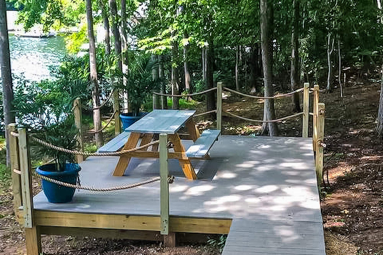 Outdoor dining, Spacious pet Friendly Waterfront House With Patio & Grill, Spotsylvania