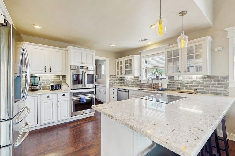Private kitchen 3, Opulent Waterfront Home With Dock, Firepit & Stunning River View, Burnet