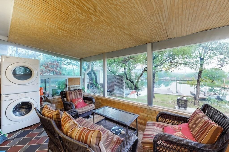 Laundry, Wonderful Lakefront Home With Yard, Water Views, Central AC, Wifi, Private W/D, Burnet