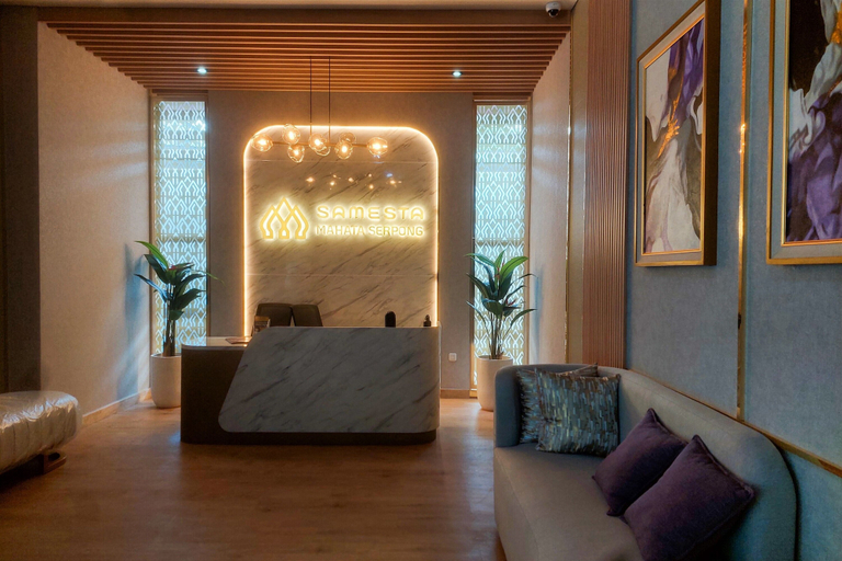 Lobby, Bright And Cozy Studio Room At Apartment Samesta Mahata Serpong, South Tangerang