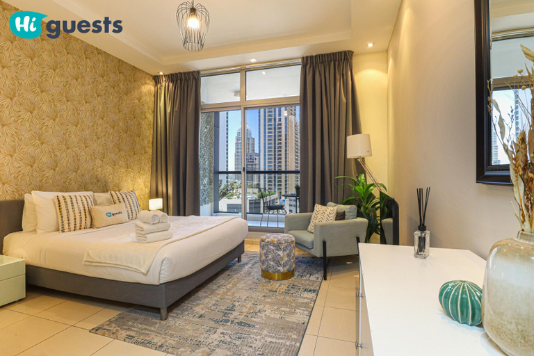 Bedroom 3, Modern Studio 5 mins to the beach, Dubai