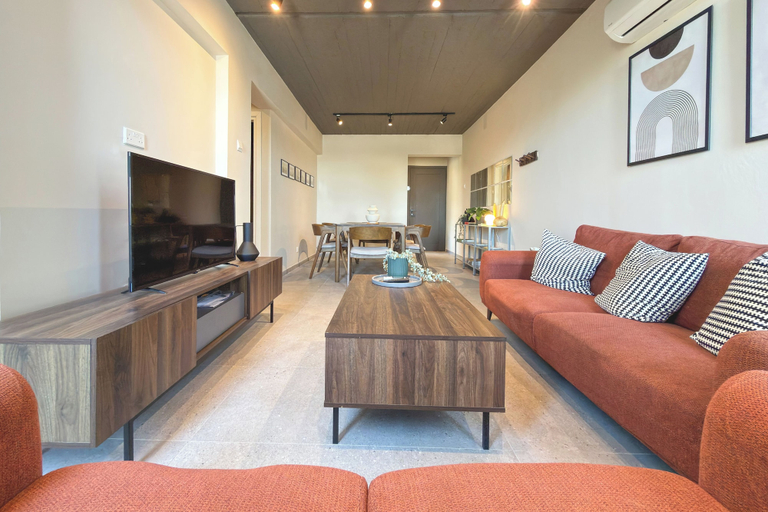 Living area 5, Nicosia 2BR Apt with AC & Washer
