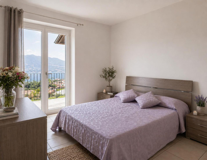 Bedroom, Legnoncino Holiday Home- Lake Como, Lecco