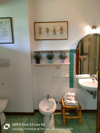 Bathroom, Camera floreale in Villa Miani, Treviso