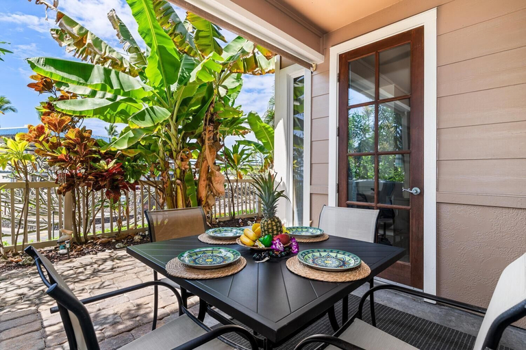 Outdoor dining 3, Alii Cove EE3 Beautiful Ground Floor Unit With AC!, Hawaii