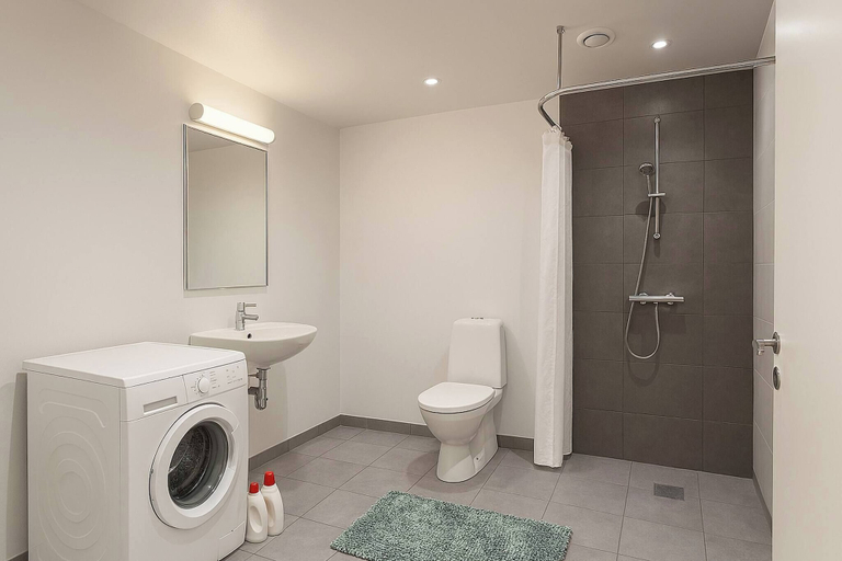 Bathroom, Bright Modern Apartment in City Center, Aalborg