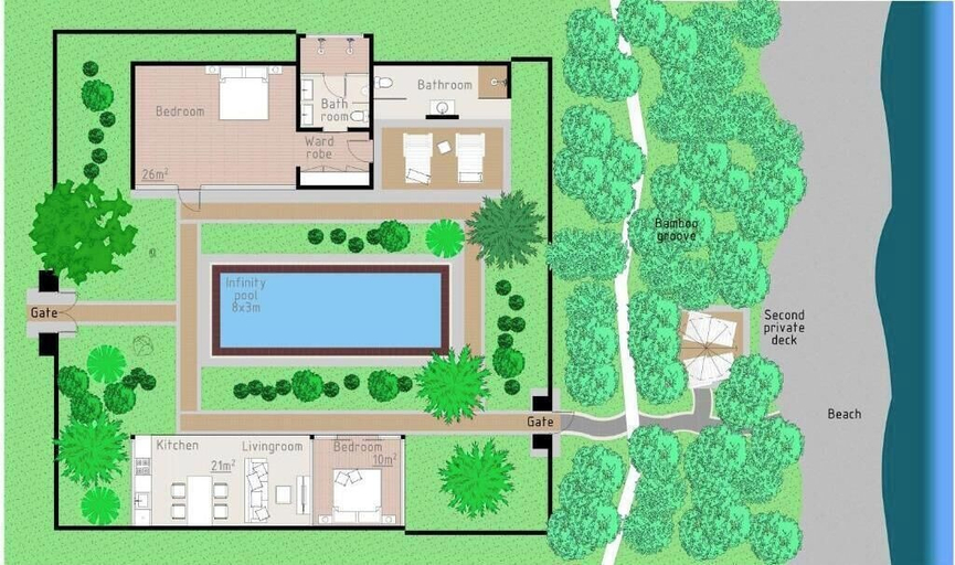 Property map, Octopus Villas, Buleleng