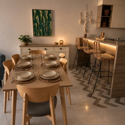 Dining room 2, Serene Retreat Elegant Nabeul Apartment with Ocean Views, Nabeul