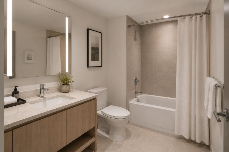 Bathroom, The Atmos Suites - Downtown Stays, Toronto