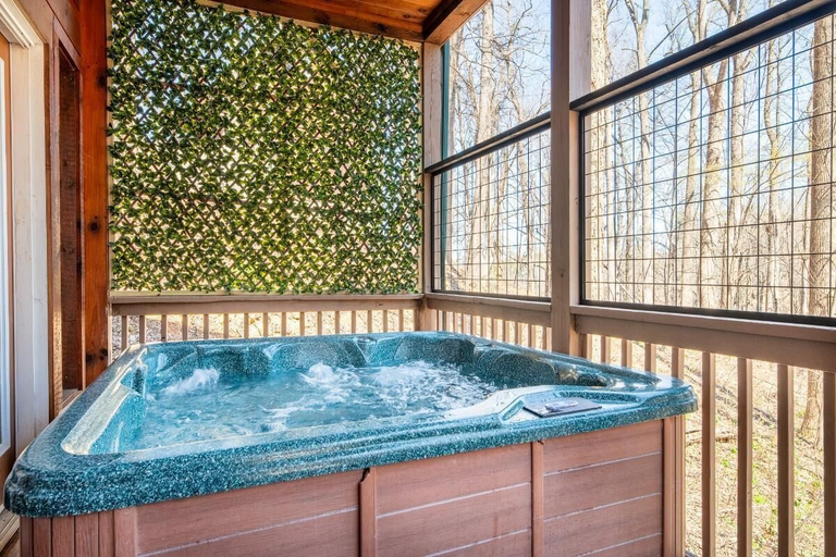 Indoor spa tub, Smoky Summit Stays, Sevier