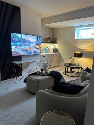Living area, Cozy Luxury Suite With Private Movie Theatre, Division No. 6