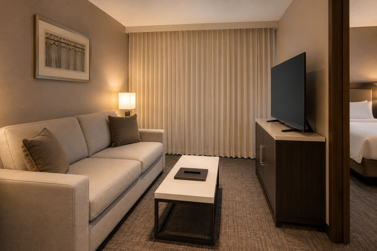 Living area, Copper Bay Hotel, Toronto