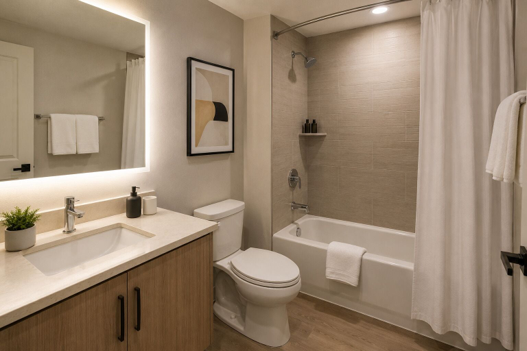 Bathroom, Downtown Atmos Hotel and Suites, Toronto