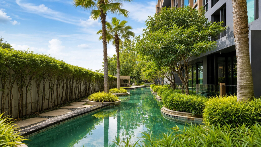 Garden, Aristo 1BR Coastal Escape in Surin Beach, Pulau Phuket