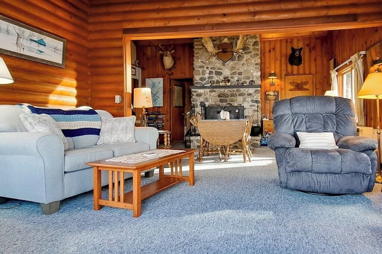 Living area 3, Vintage Lakefront Cabin With Incredible Water Views, Private Dock & Pebble Beach, Piscataquis