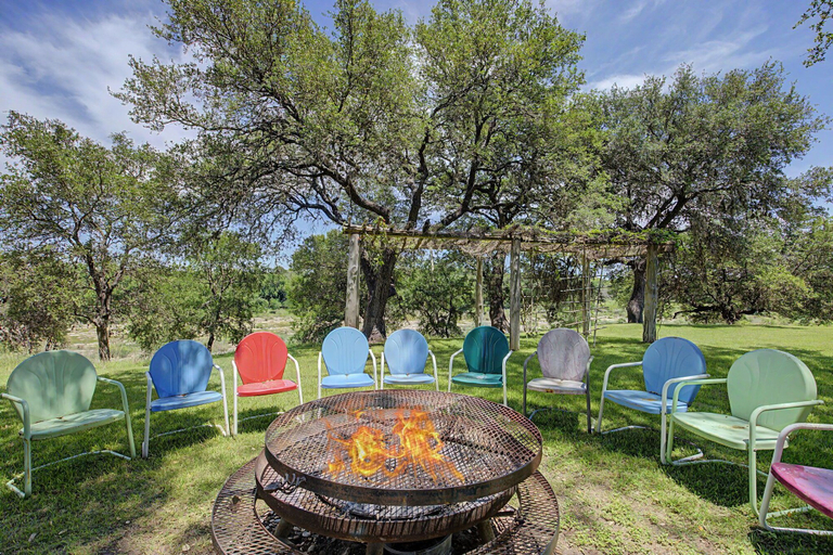 Fireplace, River House 4-bdr Luxury Riverfront Estate, Gillespie