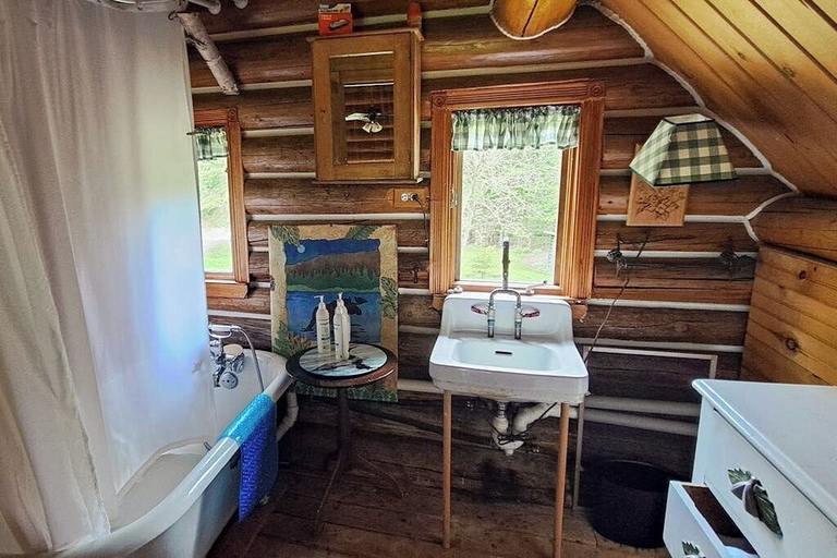 Bathroom 4, Charming log Cabin on 50 Acres w/ Kayaks, Row Boat, Firepit, Skiing and More, Piscataquis