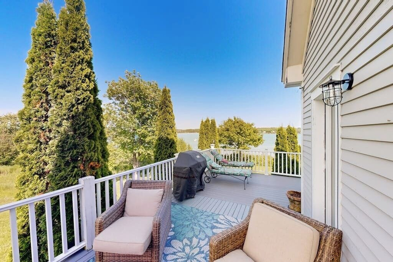 Terrace/patio, Oceanfront Home With Dock, Beautiful Deck & Firepit - Steps to the Beach, Cumberland