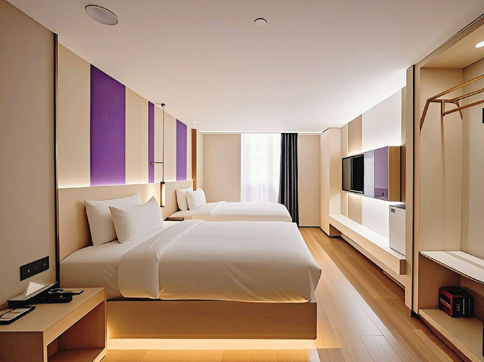 Bedroom 2, Lavande Hotels Zhuhai Gongbei Port Square Light Rail Terminal, Zhuhai