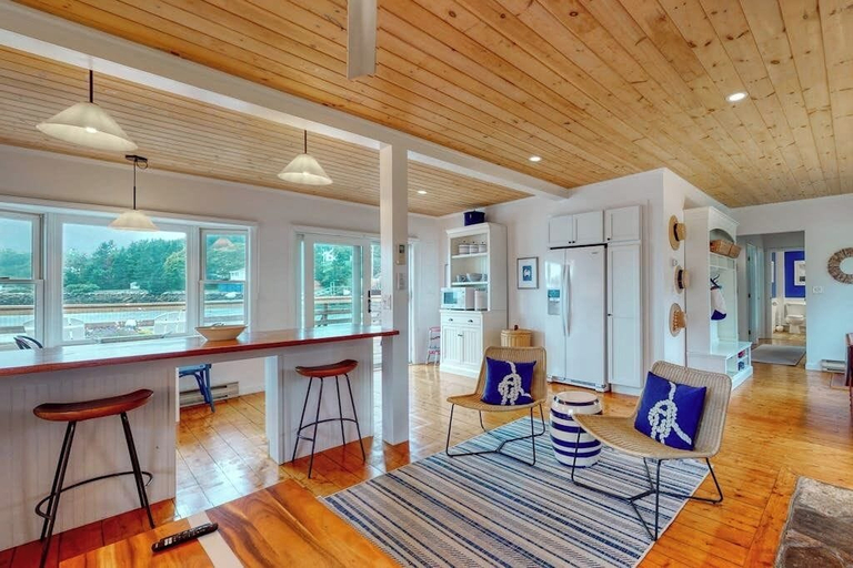 Interior 2, Bayfront Cottage on Mill Cove w/ Private Dock & Furnished Deck - Walk Downtown, Lincoln