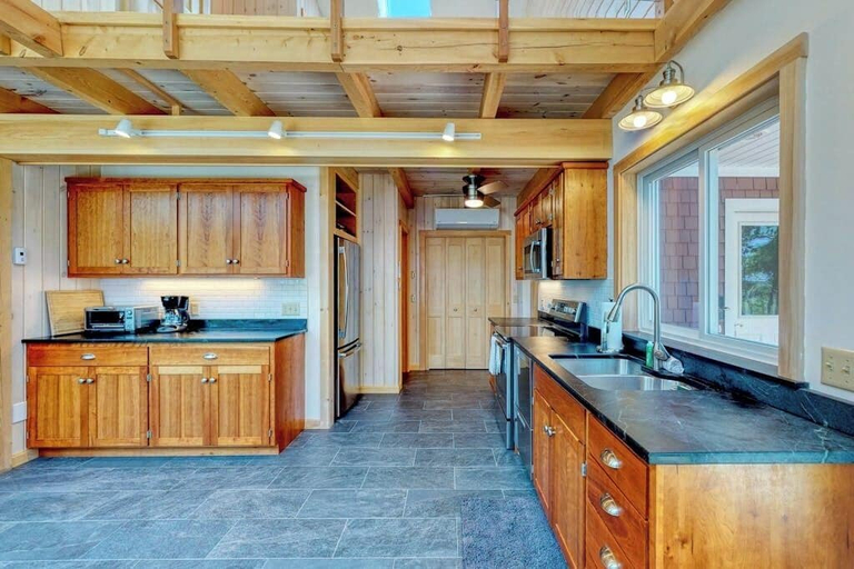 Private kitchen 3, Bayfront Home With Gorgeous Water Views, Dock, Outdoor Patio, Fireplace, Sagadahoc
