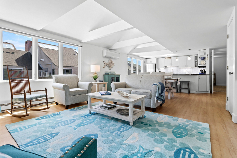 Living area 4, Bay View on Camden Harbor Condo 2br, 2 Baths, AC, Fireplace, Knox