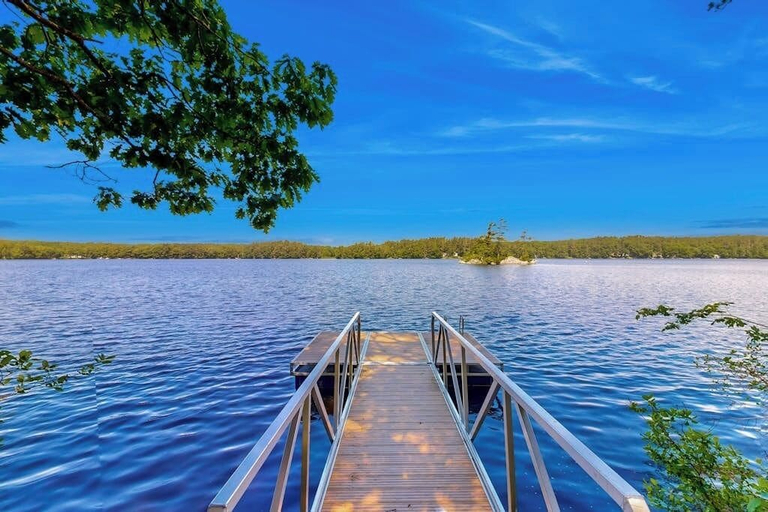 Dock, Lakefront Cottage With Dock, Screened Porch, & Island in Biscay Pond, Lincoln
