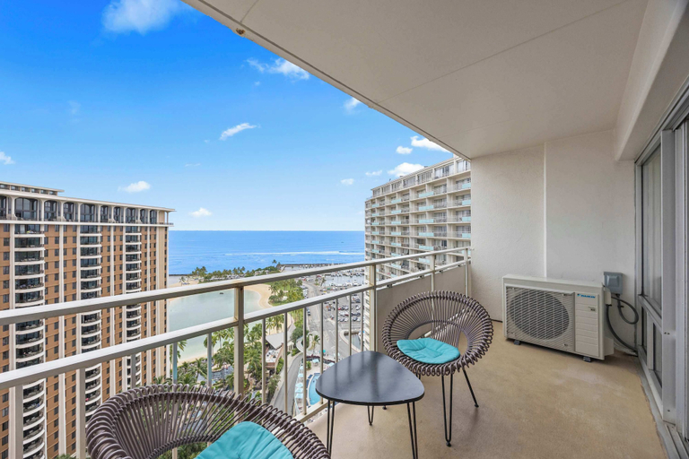 Balcony, @ Marbella Lane - Prime 1BR w/ Panoramic Oceanview, Honolulu