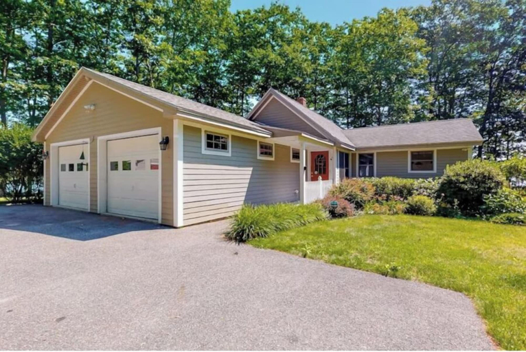 Exterior 4, Secluded Lakefront Home With Patio & Firepit, Fast Wifi, Wood Stove & W/D, Hancock