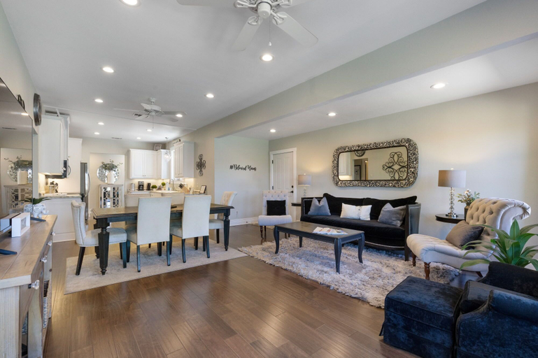 Living area, Beloved Haus - Hot-tub, 4-min to Main Street!, Gillespie