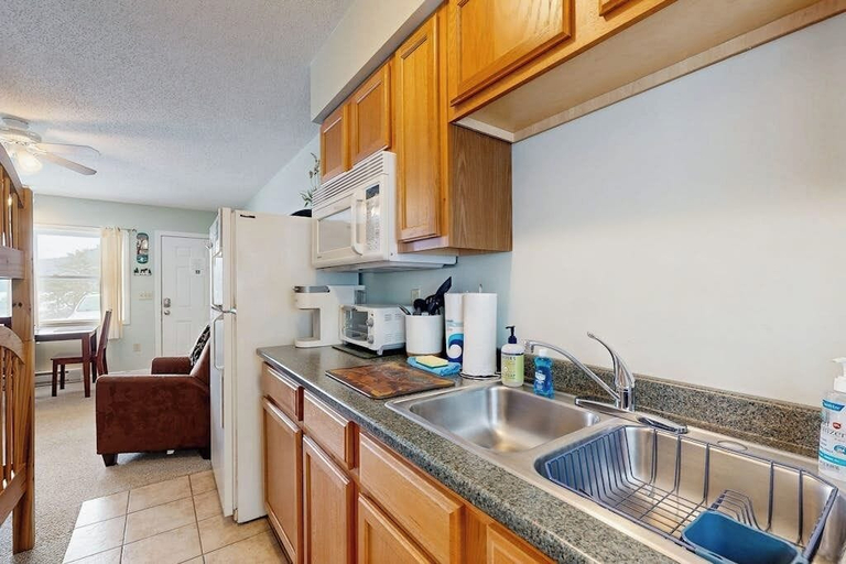 Private kitchen 5, Studio With Shared Dock & Amazing View of Moosehead Lake & Mt. Kineo, Somerset