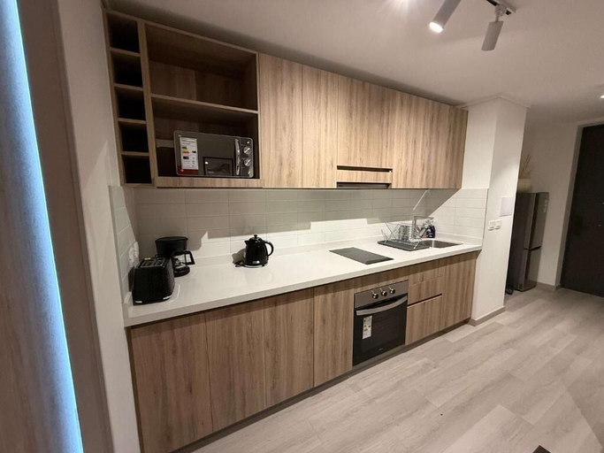 Private kitchen 2, Modern Studio in Las Condes with Gym, Cordillera
