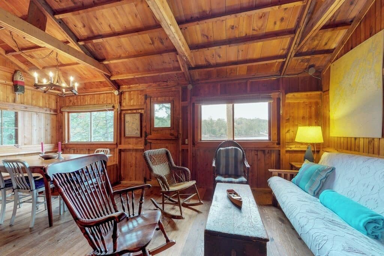 Interior, Waterfront Cabin With Ocean View & Private Dock, Lincoln