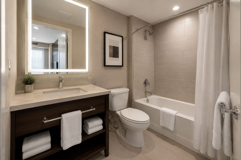 Bathroom, Ellora Hotel & Suites, Toronto