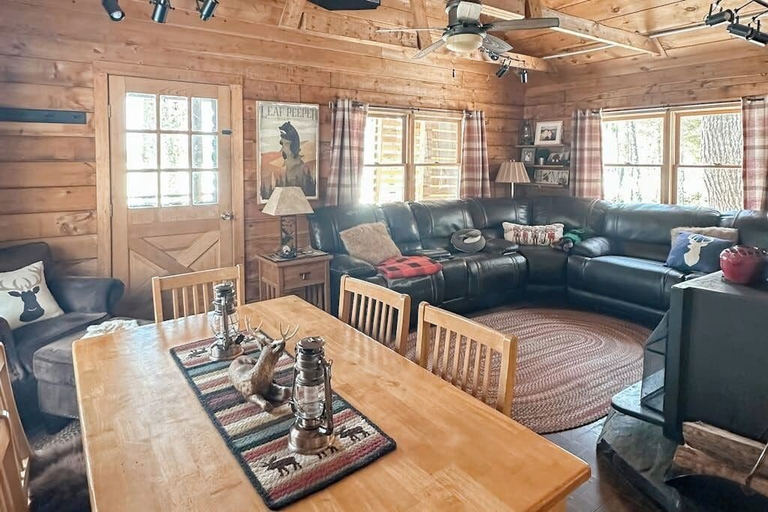 Living area 5, Cozy log Cabin w/ Deck, BBQ Grill & Outdoor Firepit on Lower Wilson Pond, Piscataquis