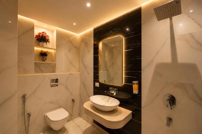 Bathroom 4, Hotel Baba Deluxe, Delhi