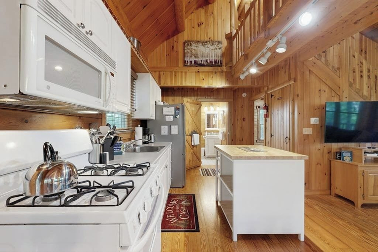 Private kitchen 4, Lakefront Home With Private Dock, Canoe & Kayak, Fast Wifi, and Firepit - dog OK, Piscataquis