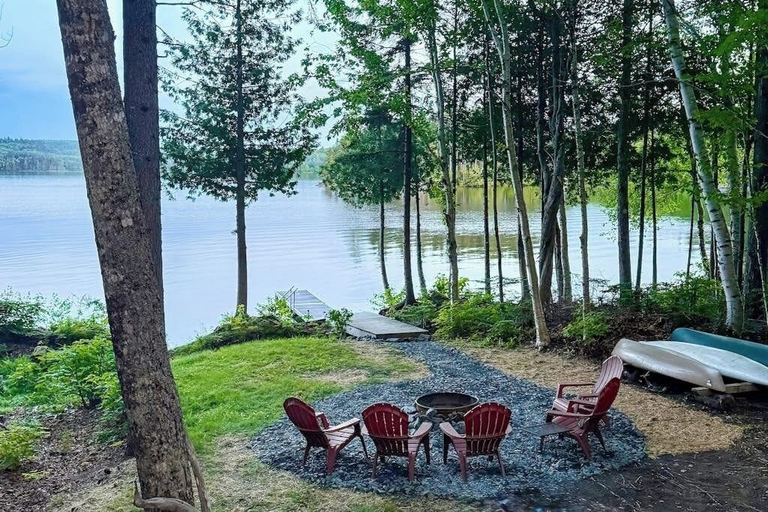 Fireplace, Cozy log Cabin w/ Deck, BBQ Grill & Outdoor Firepit on Lower Wilson Pond, Piscataquis