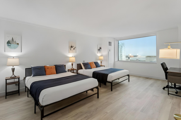 Bedroom 4, TWO Separate Spacious CozySuites on the Boardwalk, Atlantic