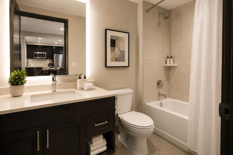 Bathroom, Solara Point Hotel, Toronto